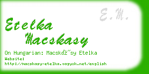 etelka macskasy business card